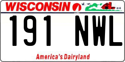 WI license plate 191NWL