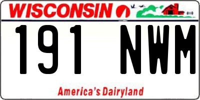 WI license plate 191NWM