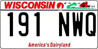 WI license plate 191NWQ