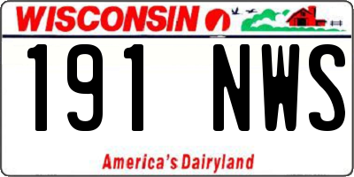 WI license plate 191NWS