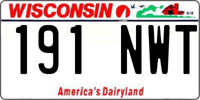 WI license plate 191NWT