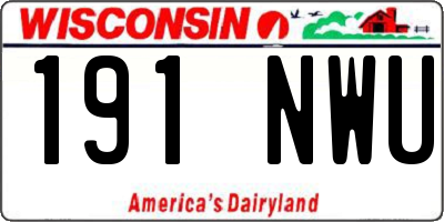 WI license plate 191NWU