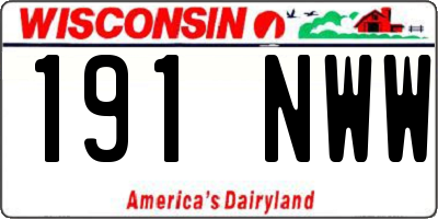 WI license plate 191NWW