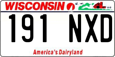 WI license plate 191NXD