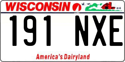 WI license plate 191NXE