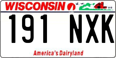 WI license plate 191NXK