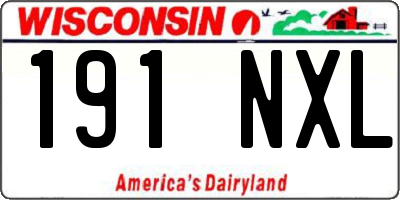 WI license plate 191NXL