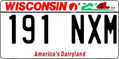 WI license plate 191NXM