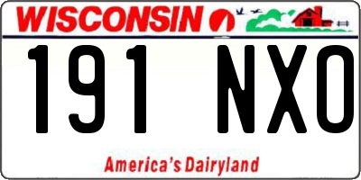 WI license plate 191NXO