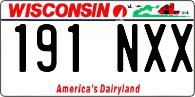 WI license plate 191NXX