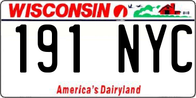 WI license plate 191NYC