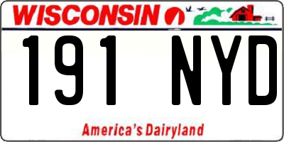 WI license plate 191NYD