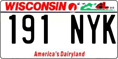 WI license plate 191NYK
