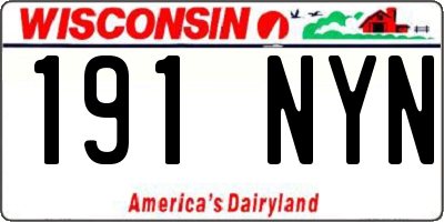 WI license plate 191NYN