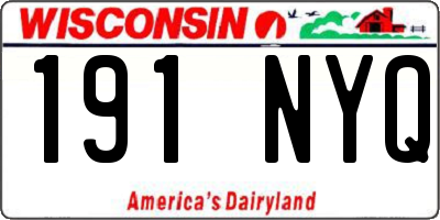 WI license plate 191NYQ