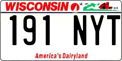 WI license plate 191NYT