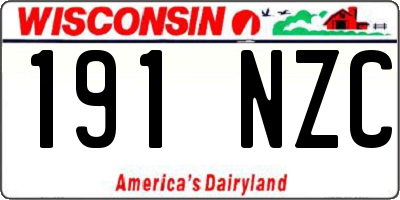 WI license plate 191NZC