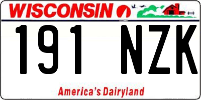 WI license plate 191NZK