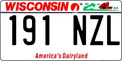 WI license plate 191NZL