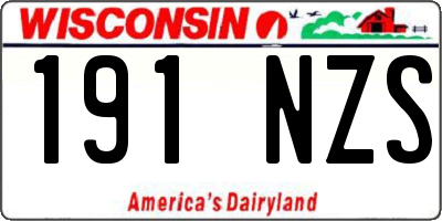 WI license plate 191NZS