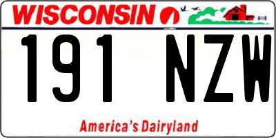 WI license plate 191NZW