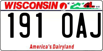 WI license plate 191OAJ