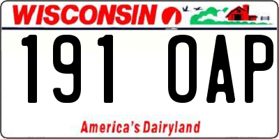 WI license plate 191OAP