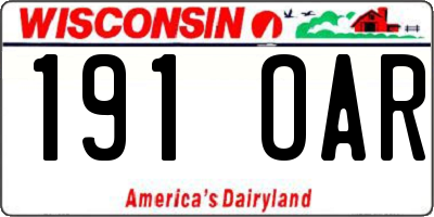 WI license plate 191OAR
