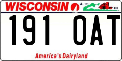 WI license plate 191OAT