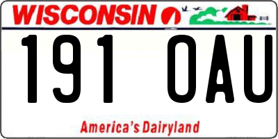 WI license plate 191OAU