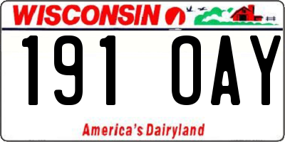 WI license plate 191OAY