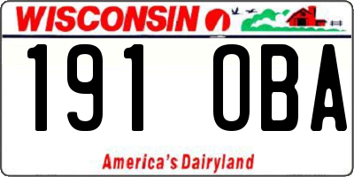 WI license plate 191OBA