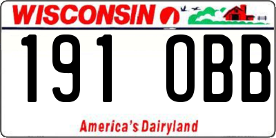 WI license plate 191OBB