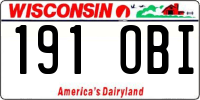 WI license plate 191OBI