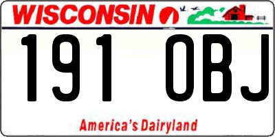 WI license plate 191OBJ