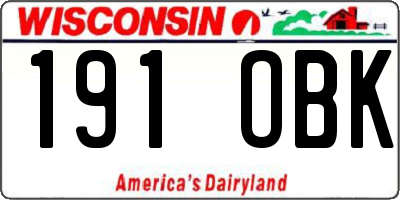 WI license plate 191OBK