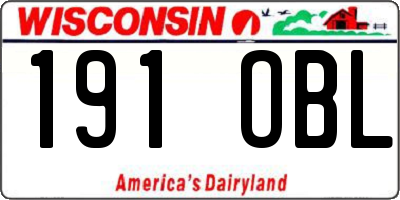 WI license plate 191OBL