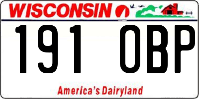 WI license plate 191OBP