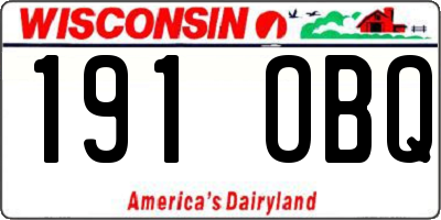 WI license plate 191OBQ