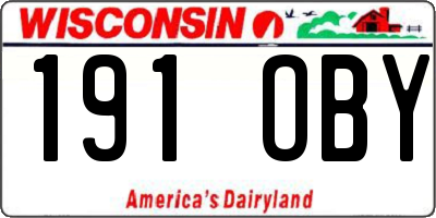WI license plate 191OBY