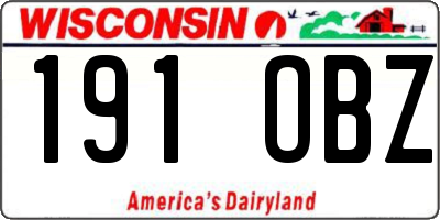 WI license plate 191OBZ