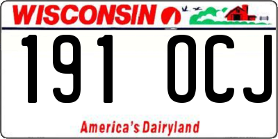 WI license plate 191OCJ