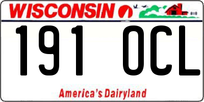 WI license plate 191OCL