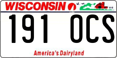 WI license plate 191OCS