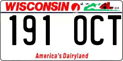 WI license plate 191OCT