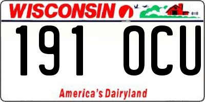 WI license plate 191OCU