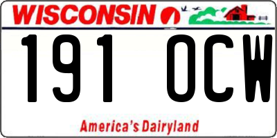 WI license plate 191OCW