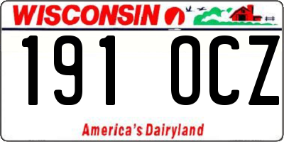 WI license plate 191OCZ