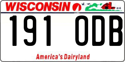 WI license plate 191ODB