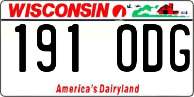 WI license plate 191ODG